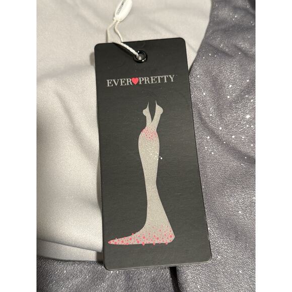 Ever Pretty Dark Gray Glitter Evening Gown Long Formal Dress, Plus Size 18 NWT - Picture 9 of 11